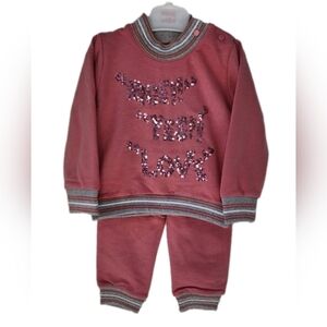 Baby Toddler Girl 2-Pc Set Long Sleeve Sweatshirt w/Pants Size 9-12,12-18 Months